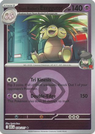 Team Rocket's Exeggutor (Energy Symbol Pattern) 078  - Reverse Holofoil - Rare