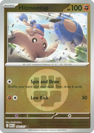 Hitmontop (Energy Symbol Pattern) 102/217  - Reverse Holofoil - Common
