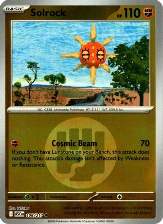 Solrock (Energy Symbol Pattern) 106  - Reverse Holofoil - Uncommon