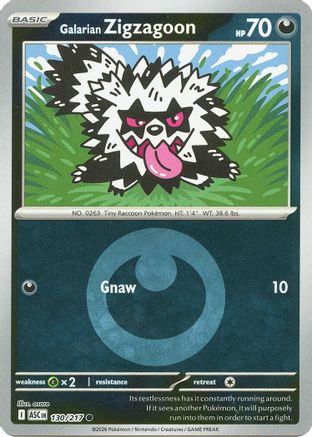Galarian Zigzagoon (Energy Symbol Pattern) 130  - Reverse Holofoil - Common