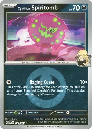 Cynthia's Spiritomb (Energy Symbol Pattern) 133/217  - Reverse Holofoil - Uncommon