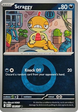 Scraggy (Energy Symbol Pattern) 134  - Reverse Holofoil - Common