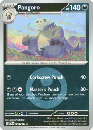 Pangoro (Energy Symbol Pattern) 140  - Reverse Holofoil - Uncommon