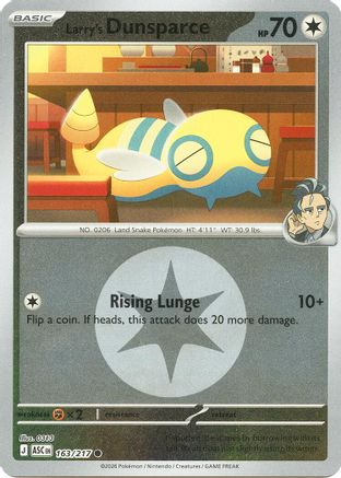 Larry's Dunsparce (Energy Symbol Pattern) 163  - Reverse Holofoil - Common