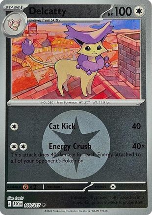 Delcatty (Energy Symbol Pattern) 166  - Reverse Holofoil - Uncommon