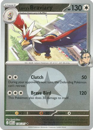 Larry's Braviary (Energy Symbol Pattern) 174  - Reverse Holofoil - Uncommon