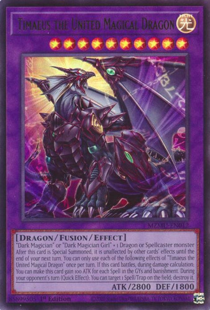 Timaeus the United Magical Dragon (MZMU-EN012) - Ultra Rare