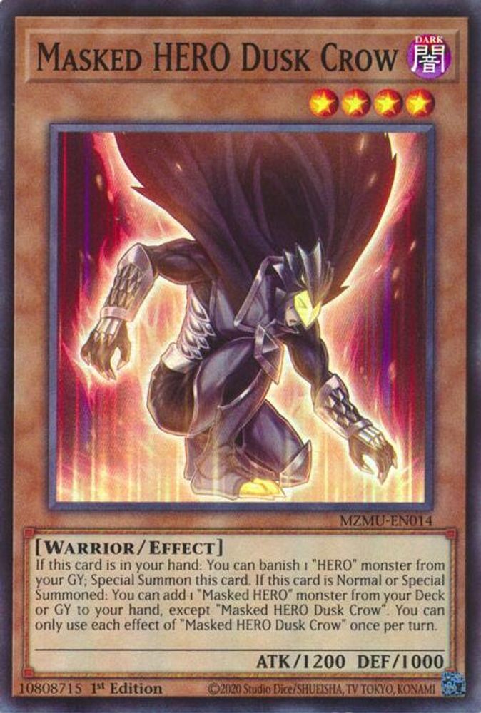 Masked HERO Dusk Crow (MZMU-EN014) - Super Rare
