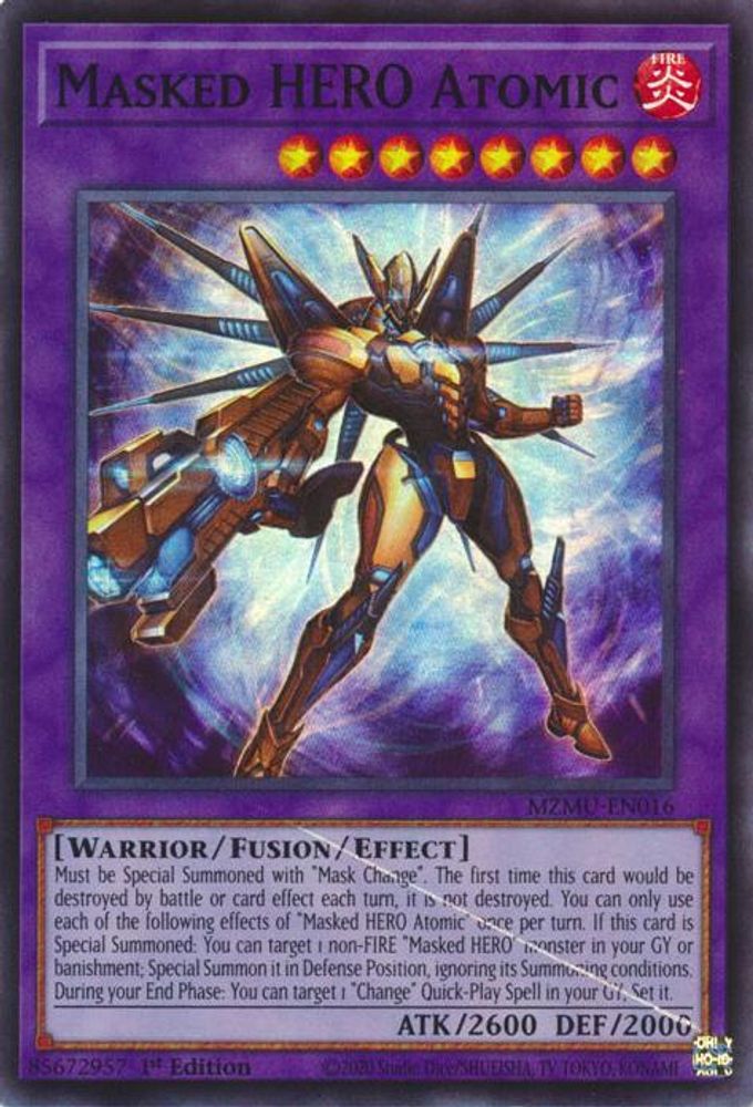 Masked HERO Atomic (MZMU-EN016) - Super Rare