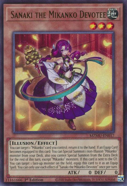 Sanaki the Mikanko Devotee (MZMU-EN017) - Ultra Rare