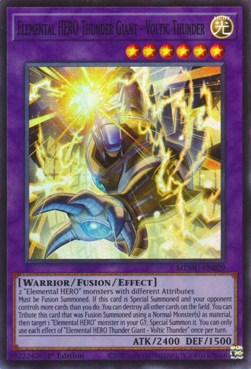 Elemental HERO Thunder Giant - Voltic Thunder (MZMU-EN029) - Super Rare