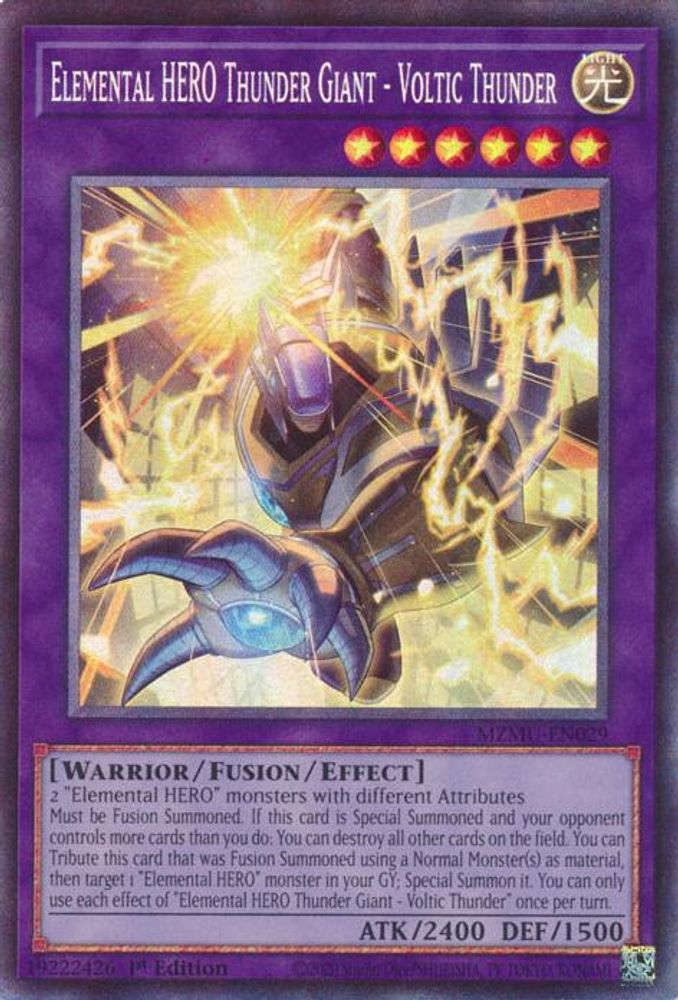 Elemental HERO Thunder Giant - Voltic Thunder (Collector's Rare) (MZMU-EN029) - Collector's Rare