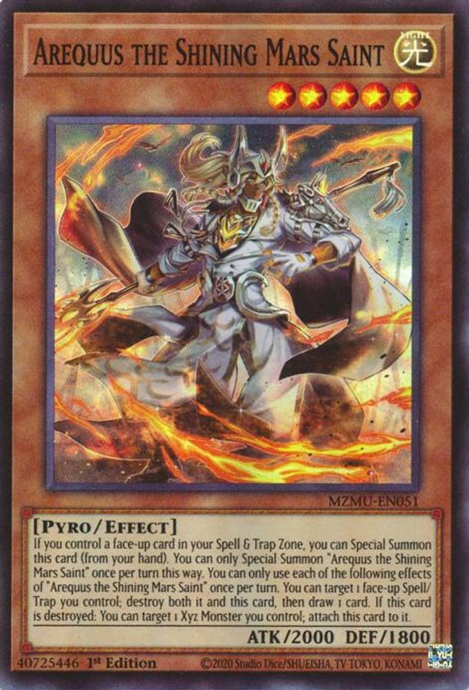 Arequus the Shining Mars Saint (MZMU-EN051) - Super Rare