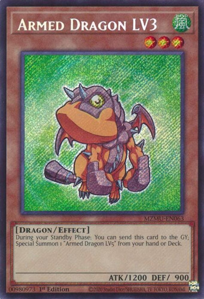Armed Dragon LV3 (MZMU-EN063) - Secret Rare