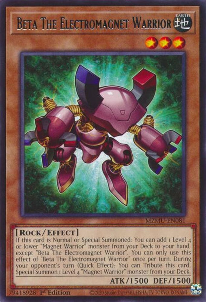 Beta The Electromagnet Warrior (MZMU-EN081) - Rare