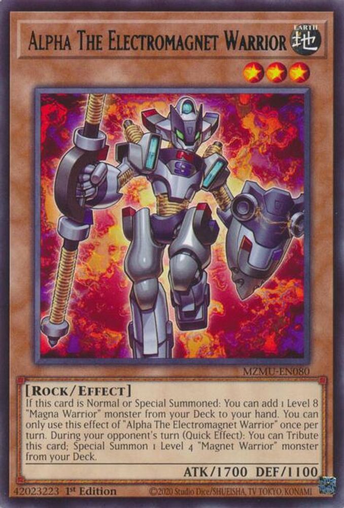 Alpha The Electromagnet Warrior (MZMU-EN080) - Rare