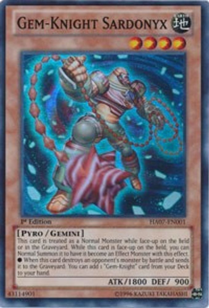 Sardonyx Gem-Knight [HA07-EN001] Super Rare 