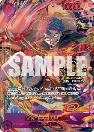Monkey.D.Luffy (Japanese Version 3rd Anniversary Set) (OP09-119) - Secret Rare