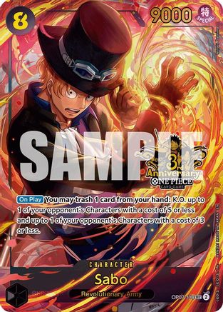 Sabo (Japanese Version 3rd Anniversary Set) (OP07-118) - Secret Rare