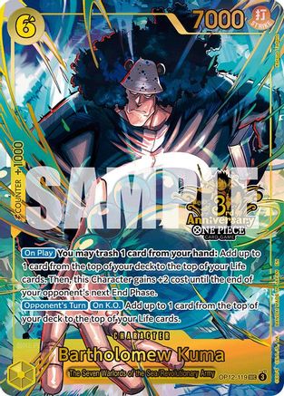 Bartholomew Kuma (Japanese Version 3rd Anniversary Set) (OP12-119) - Secret Rare