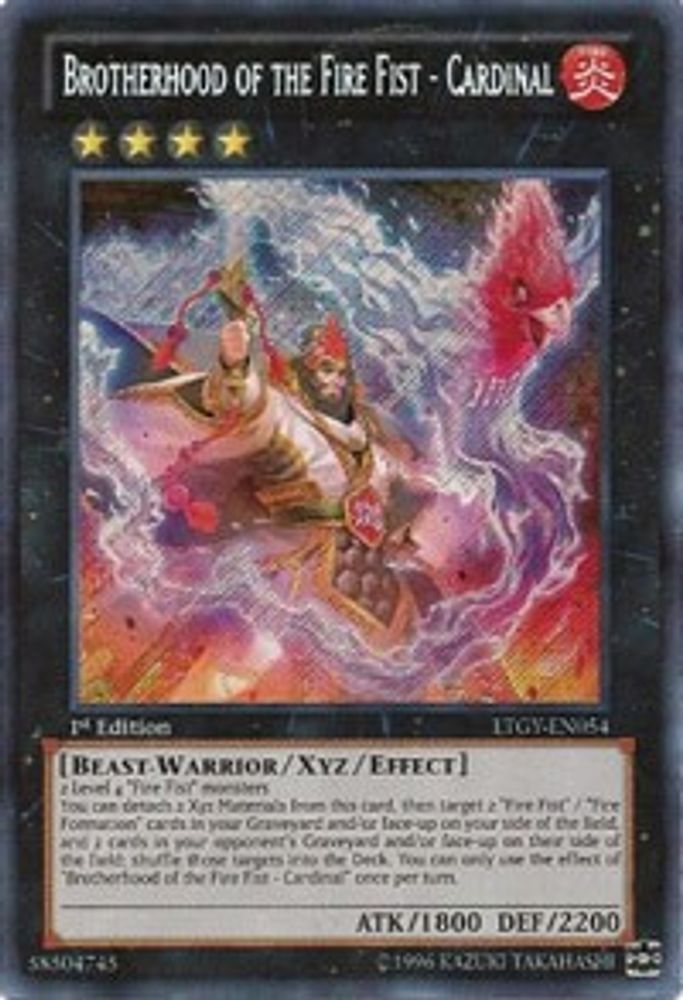 Confrérie du Poing de Feu - Cardinal [LTGY-EN054] Secret Rare 