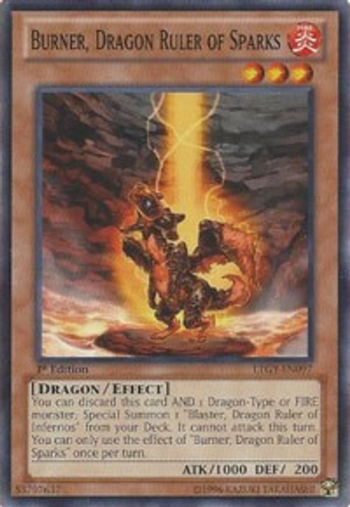 Burner, Dragon Ruler of Sparks (LTGY-EN097) - Common