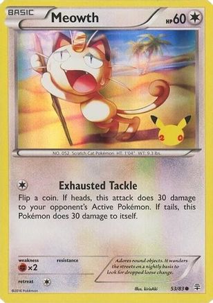 Meowth (20th Anniversary) 053/83  - Holofoil - Promo