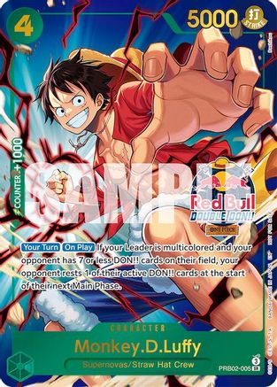 Monkey.D.Luffy (Red Bull Double Don!!) (Winner) (PRB02-005) - Super Rare