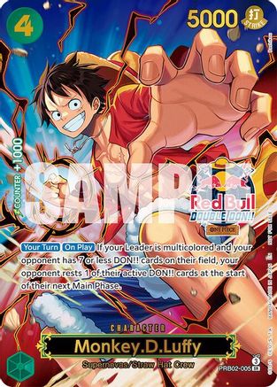Monkey.D.Luffy (Red Bull Double Don!!) (Winner) (Textured) (PRB02-005) - Super Rare