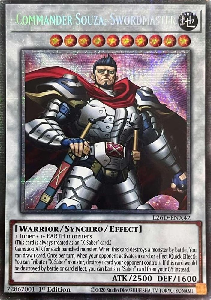 Commander Souza, Swordmaster (Starlight Rare) (L26D-ENX42) - Starlight Rare
