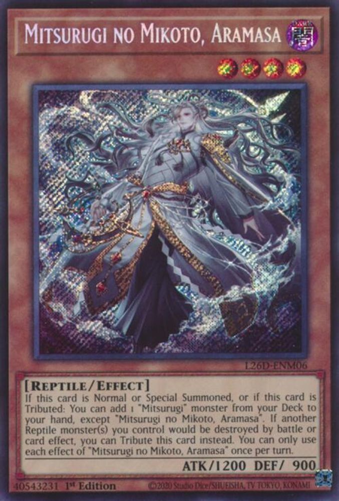 Mitsurugi no Mikoto, Aramasa (Secret Rare) (L26D-ENM06) - Secret Rare