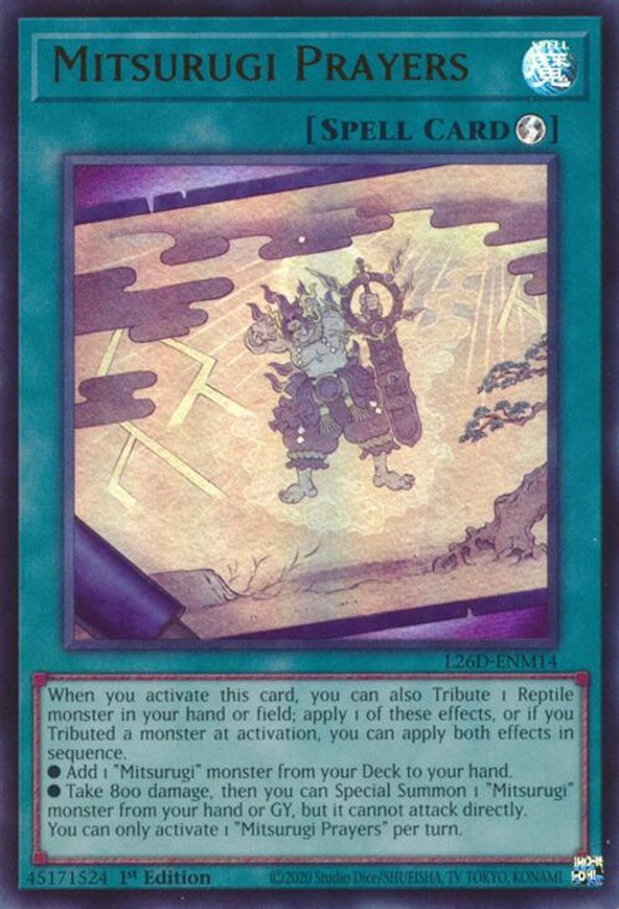 Mitsurugi Prayers (Ultra Rare) (L26D-ENM14) - Ultra Rare