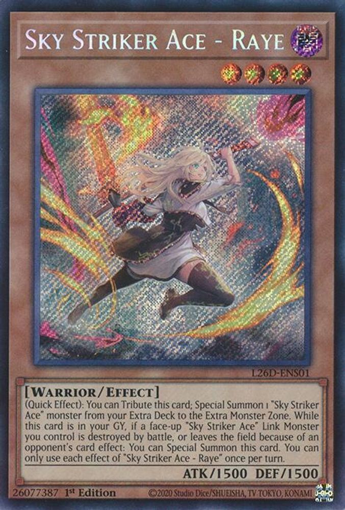 Sky Striker Ace - Raye (Alternate Art) (Secret Rare) (L26D-ENS01) - Secret Rare