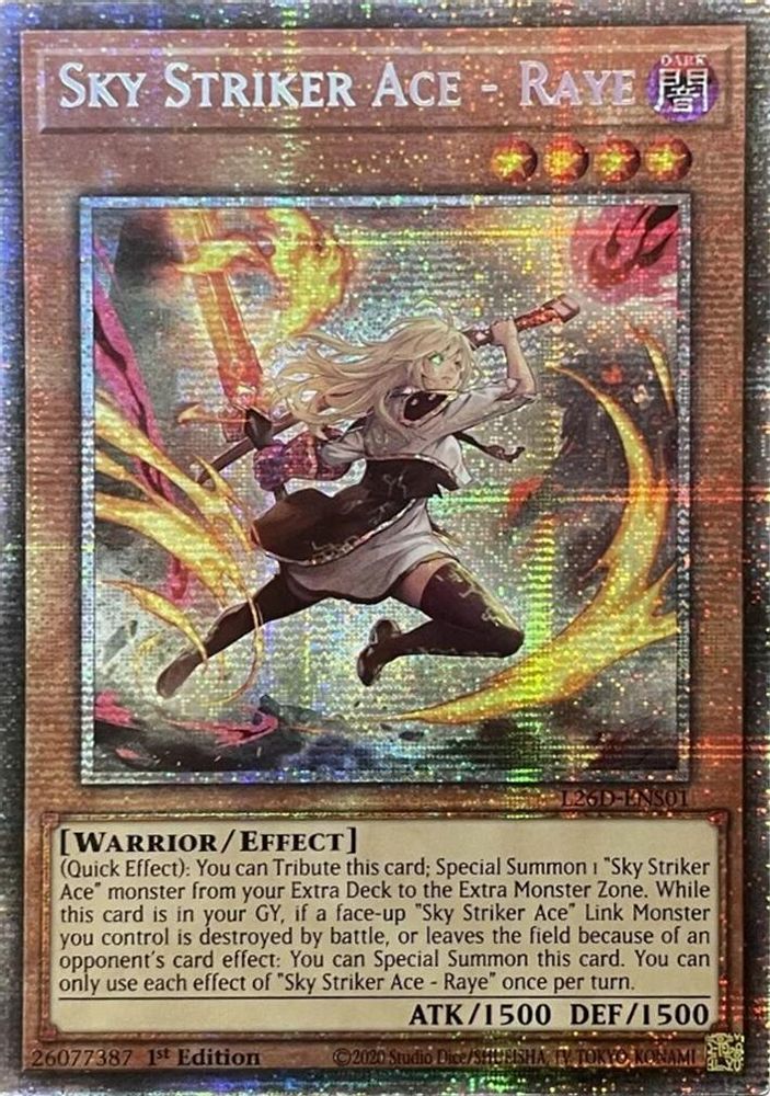 Sky Striker Ace - Raye (Alternate Art) (Starlight Rare) (L26D-ENS01) - Starlight Rare