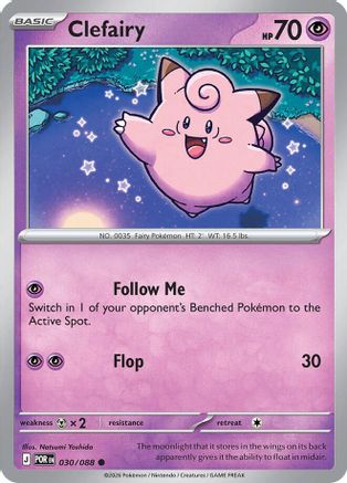 Clefairy 030/088  - Reverse Holofoil - Common
