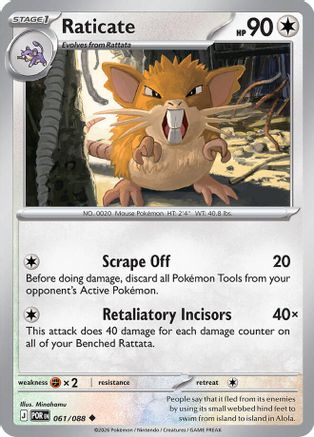 Raticate 061/088  - Uncommon