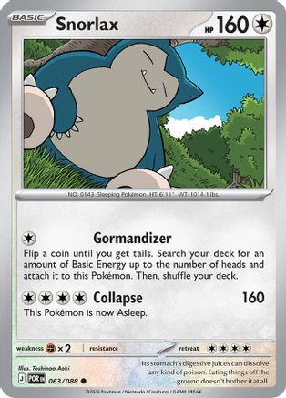 Snorlax 063  - Reverse Holofoil - Common