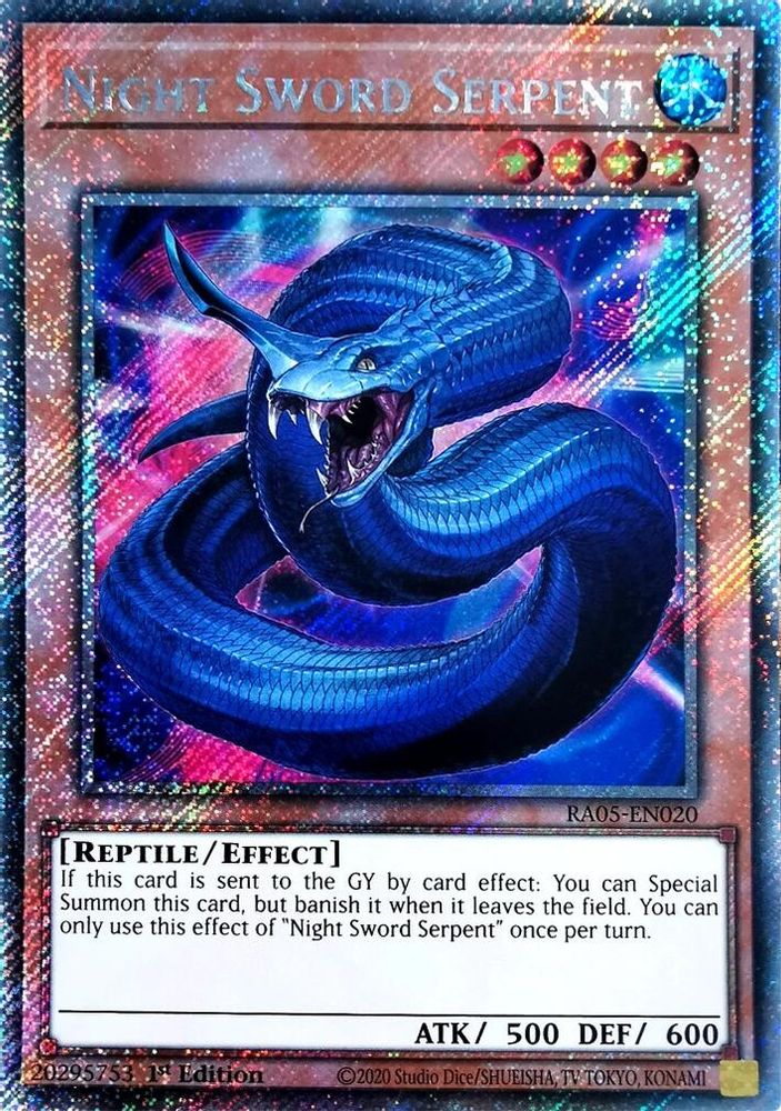 Night Sword Serpent (Platinum Secret Rare) (RA05-EN020) - Platinum Secret Rare