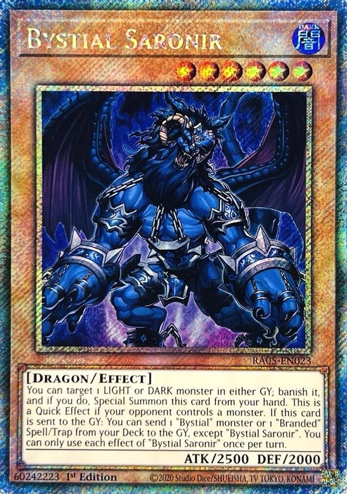 Bystial Saronir (Platinum Secret Rare) (RA05-EN023) - Platinum Secret Rare