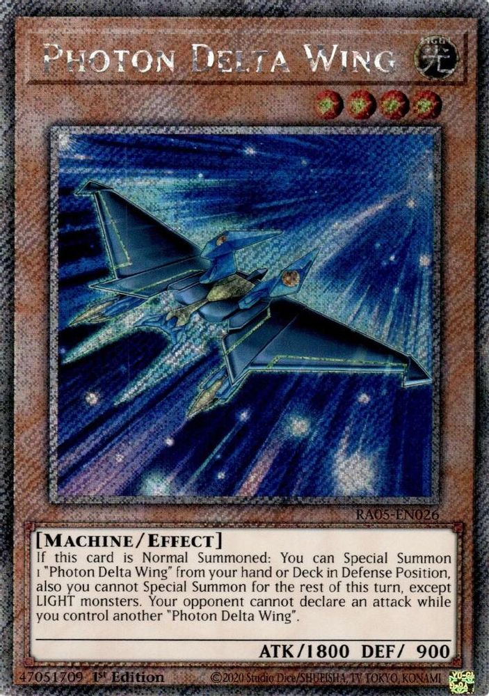 Photon Delta Wing (Platinum Secret Rare) (RA05-EN026) - Platinum Secret Rare