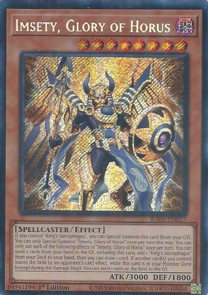 Imsety, Glory of Horus (Secret Rare) (RA05-EN027) - Secret Rare