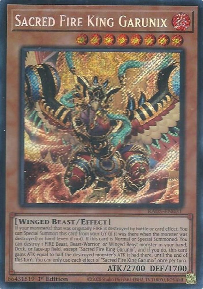 Sacred Fire King Garunix (Secret Rare) (RA05-EN031) - Secret Rare