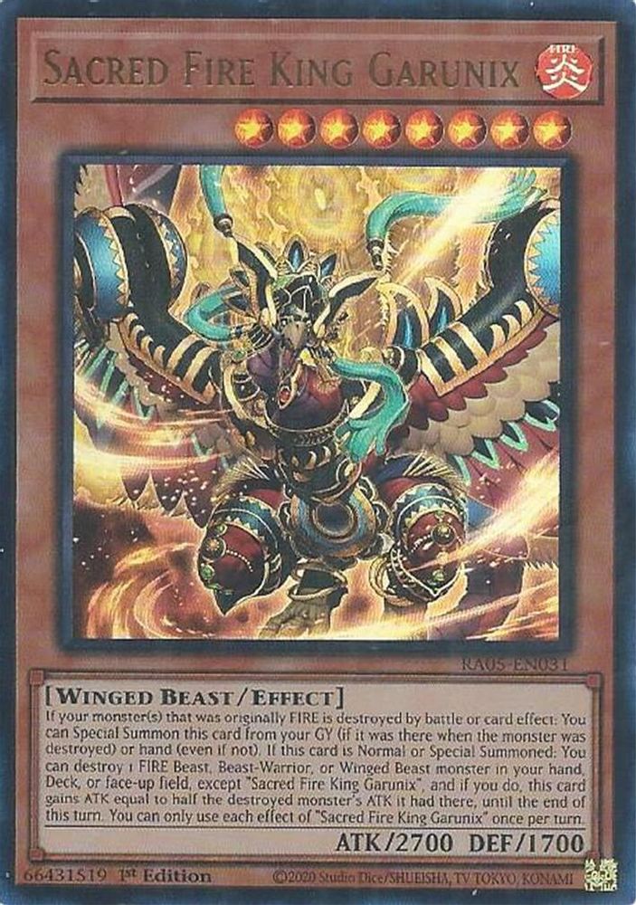 Sacred Fire King Garunix (Ultra Rare) (RA05-EN031) - Ultra Rare