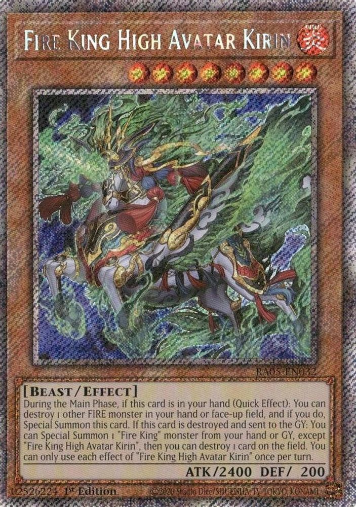 Fire King High Avatar Kirin (Platinum Secret Rare) (RA05-EN032) - Platinum Secret Rare