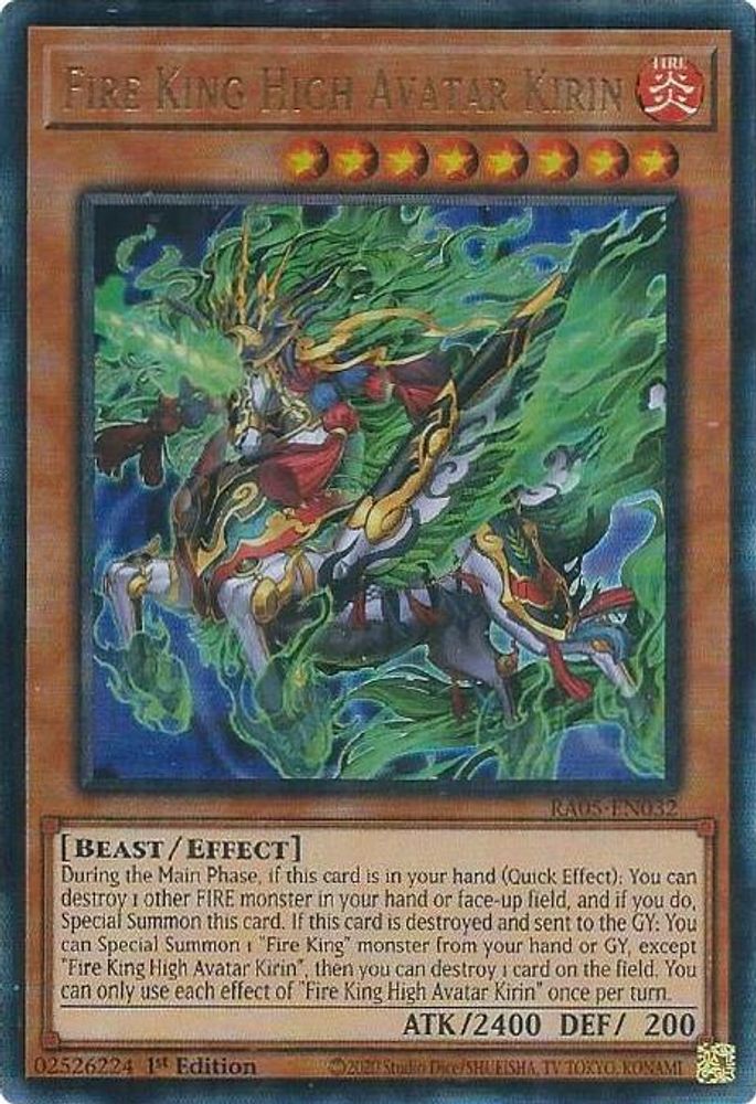Fire King High Avatar Kirin (Ultimate Rare) (RA05-EN032) - Ultimate Rare