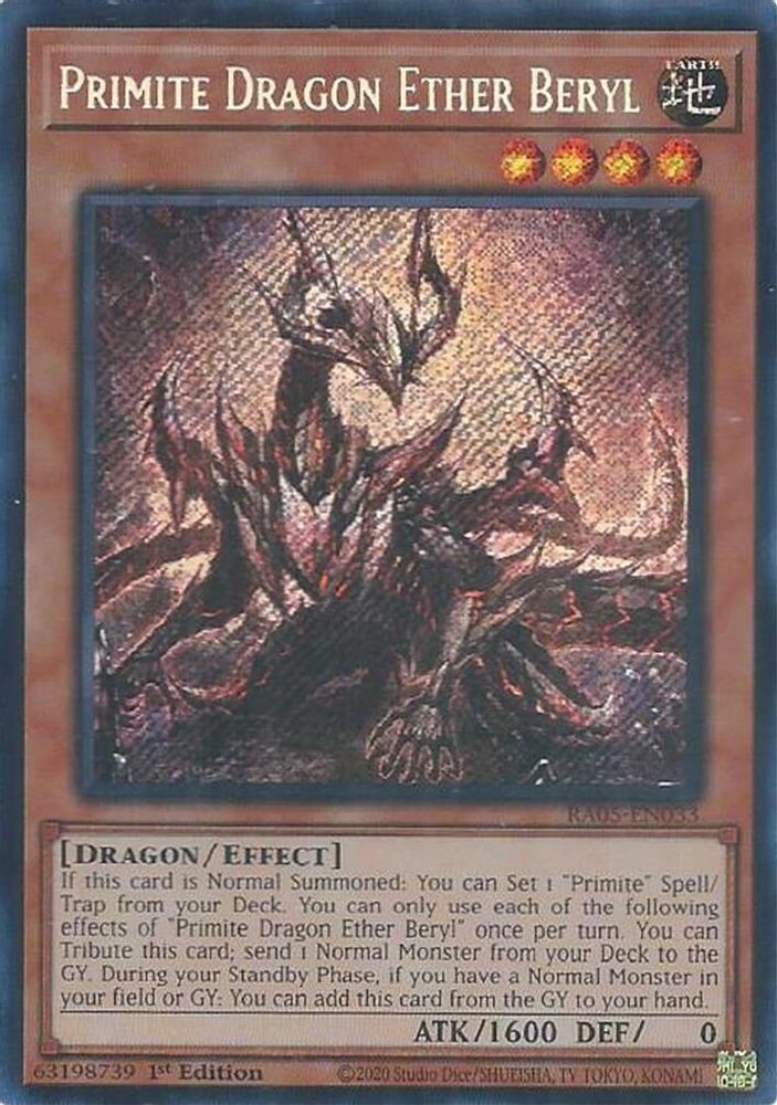 Primite Dragon Ether Beryl (Secret Rare) (RA05-EN033) - Secret Rare