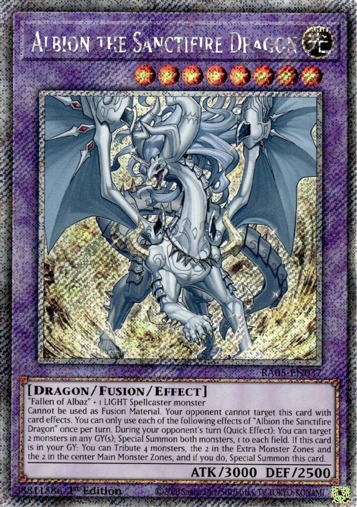 Albion the Sanctifire Dragon (Platinum Secret Rare) (RA05-EN037) - Platinum Secret Rare