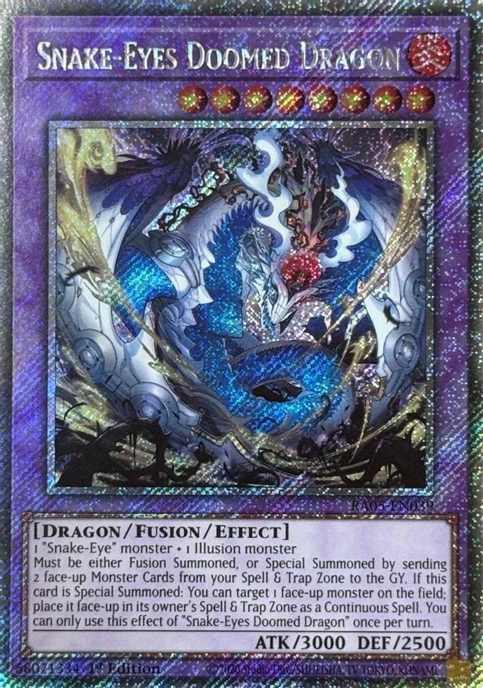 Snake-Eyes Doomed Dragon (Platinum Secret Rare) (RA05-EN039) - Platinum Secret Rare
