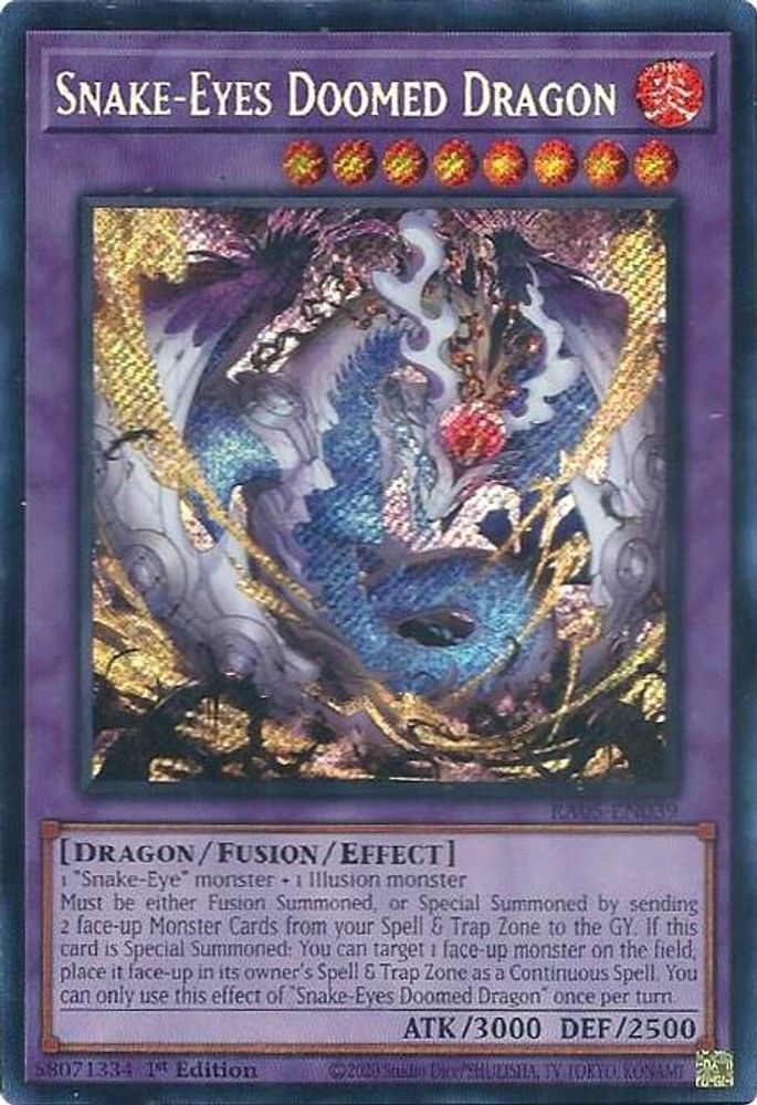 Snake-Eyes Doomed Dragon (Secret Rare) (RA05-EN039) - Secret Rare