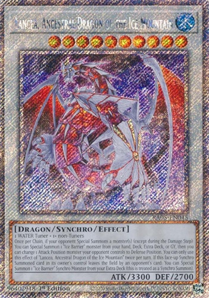 Lancea, Ancestral Dragon of the Ice Mountain (Platinum Secret Rare) (RA05-EN045) - Platinum Secret Rare